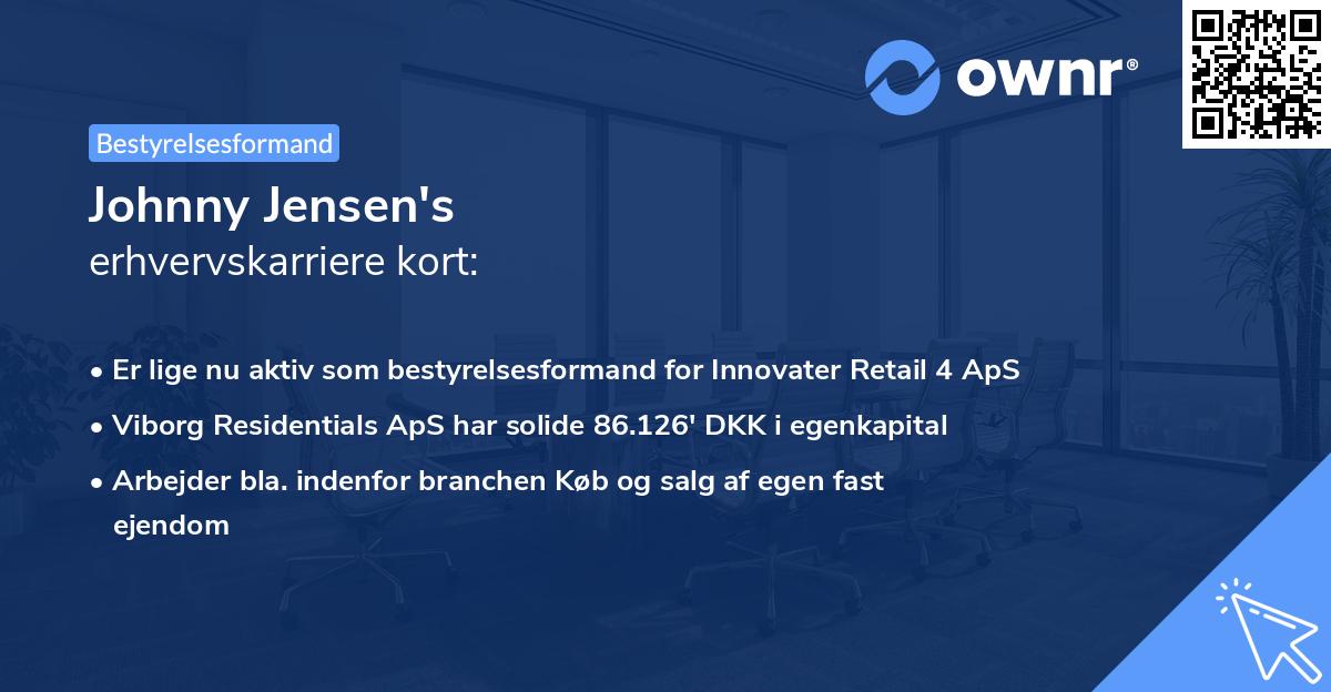 Johnny Jensen's erhvervskarriere kort