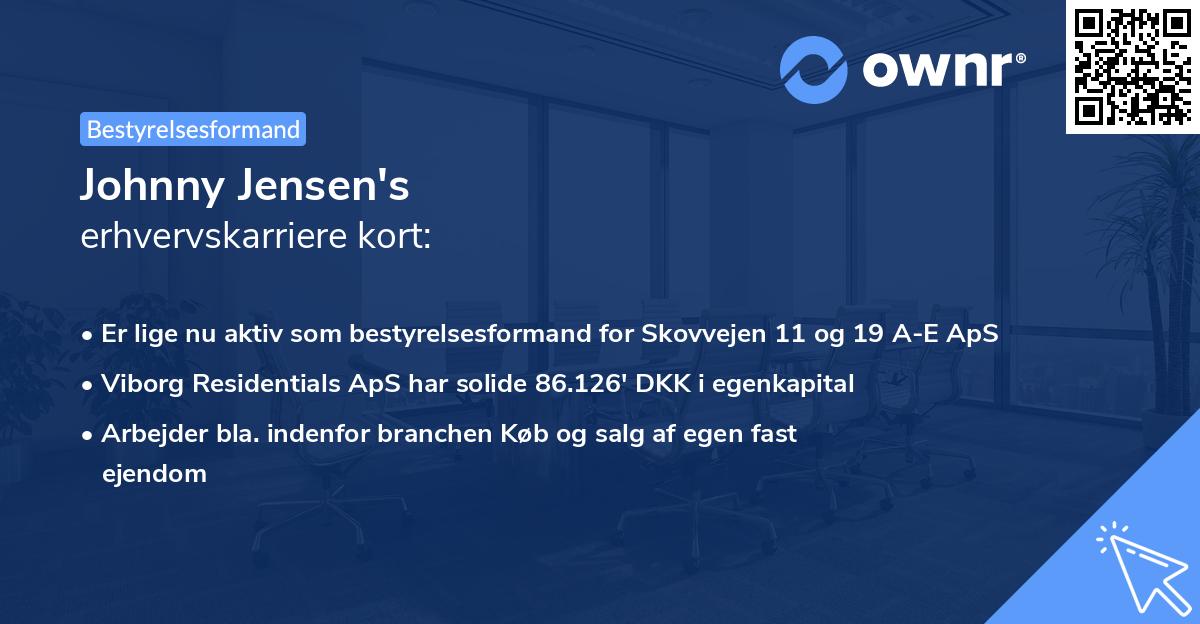 Johnny Jensen's erhvervskarriere kort