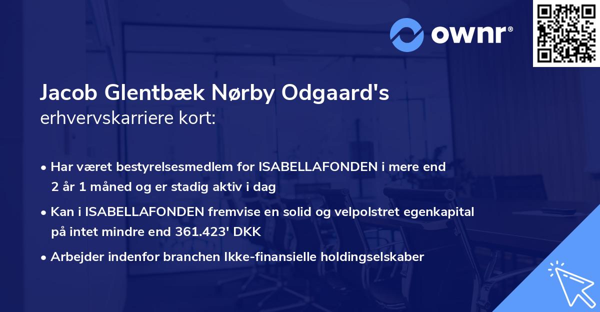 Jacob Glentbæk Nørby Odgaard's erhvervskarriere kort