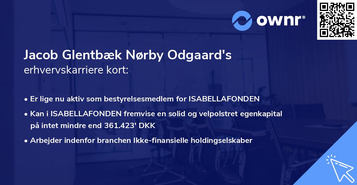 Jacob Glentbæk Nørby Odgaard's erhvervskarriere kort