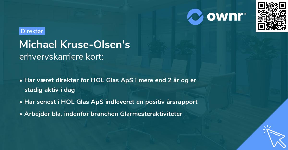 Michael Kruse-Olsen's erhvervskarriere kort