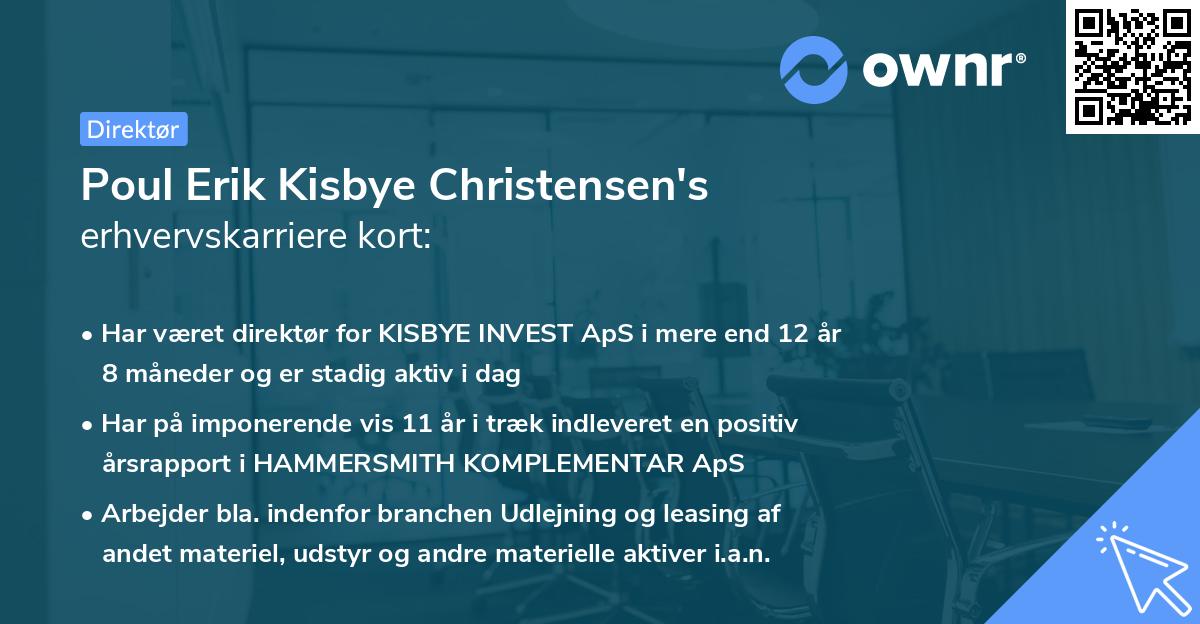 Poul Erik Kisbye Christensen's erhvervskarriere kort