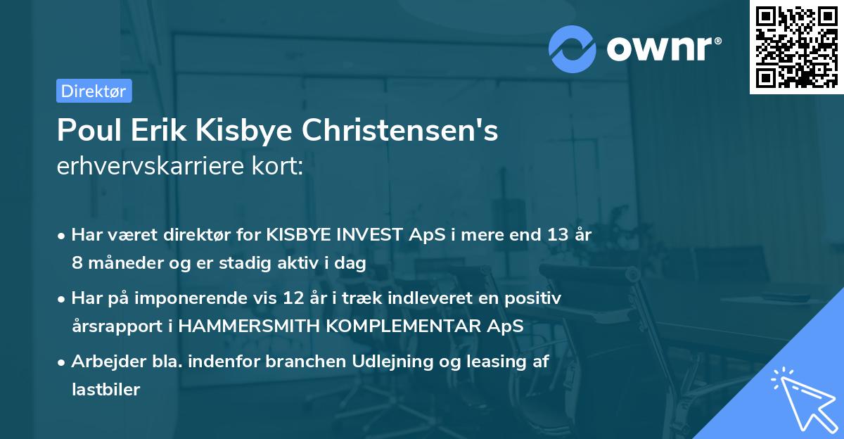 Poul Erik Kisbye Christensen's erhvervskarriere kort