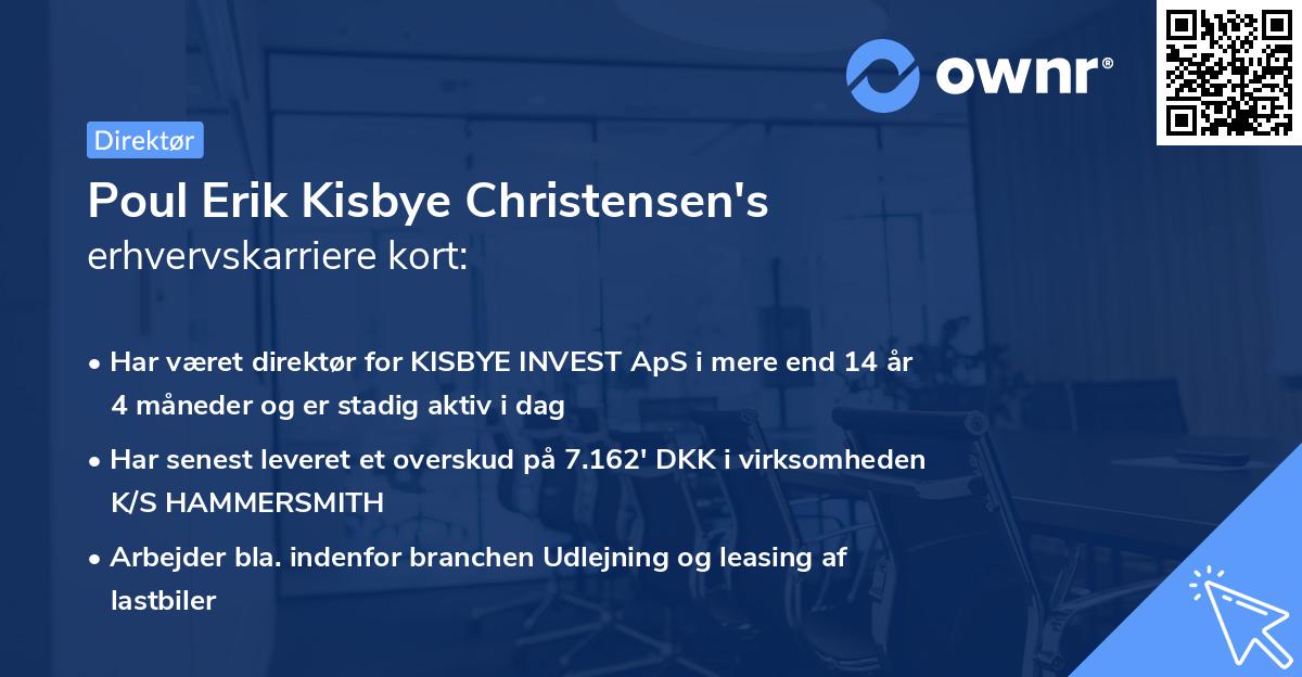 Poul Erik Kisbye Christensen's erhvervskarriere kort