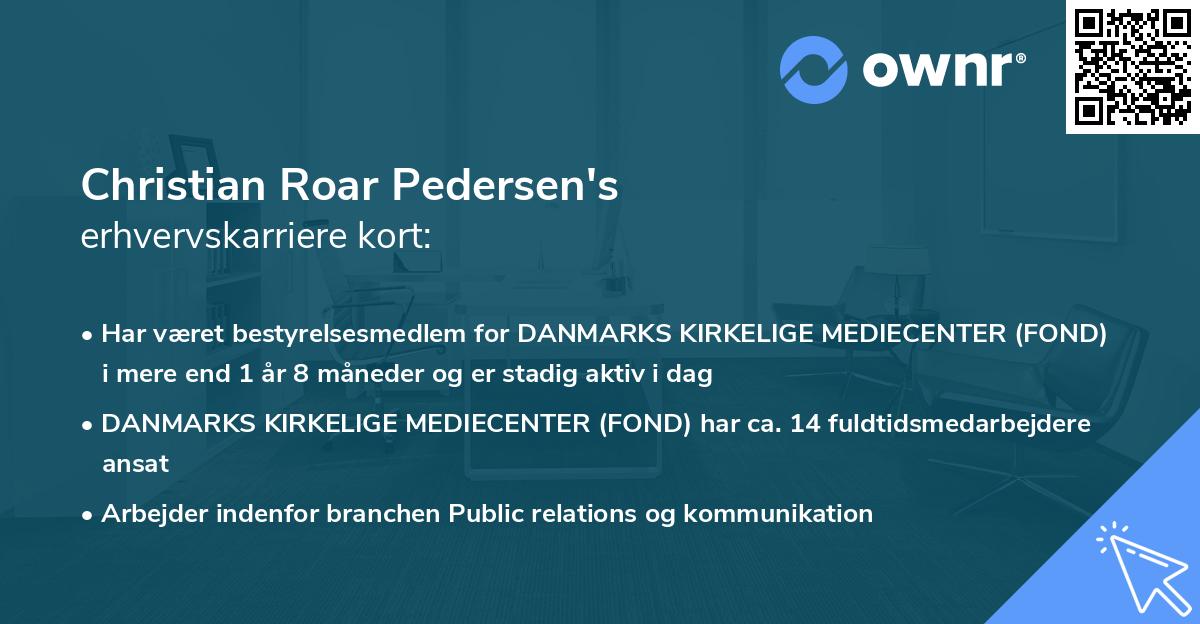 Christian Roar Pedersen's erhvervskarriere kort