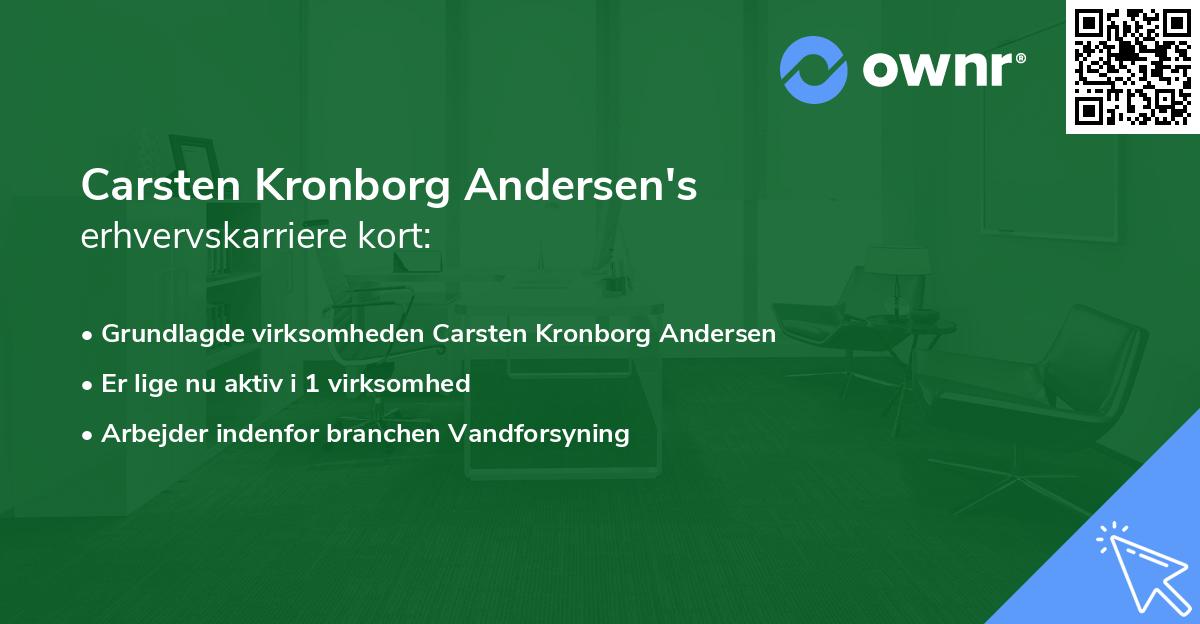 Carsten Kronborg Andersen's erhvervskarriere kort