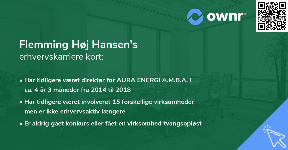 Flemming Høj Hansen's erhvervskarriere kort