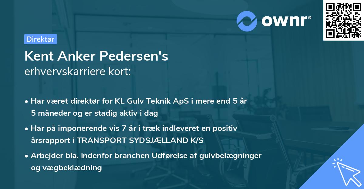 Kent Anker Pedersen's erhvervskarriere kort