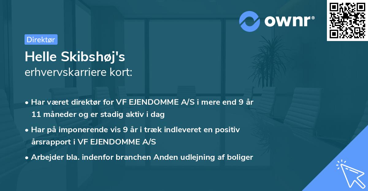 Helle Skibshøj's erhvervskarriere kort