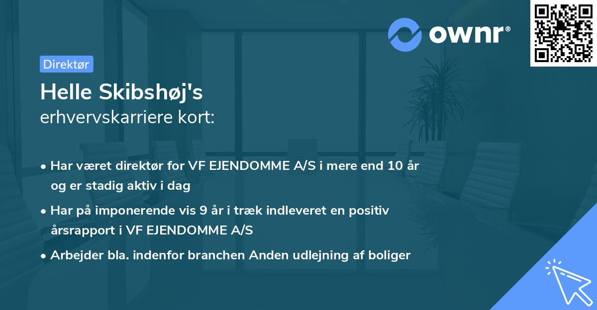 Helle Skibshøj's erhvervskarriere kort