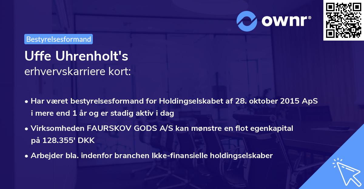 Uffe Uhrenholt's erhvervskarriere kort