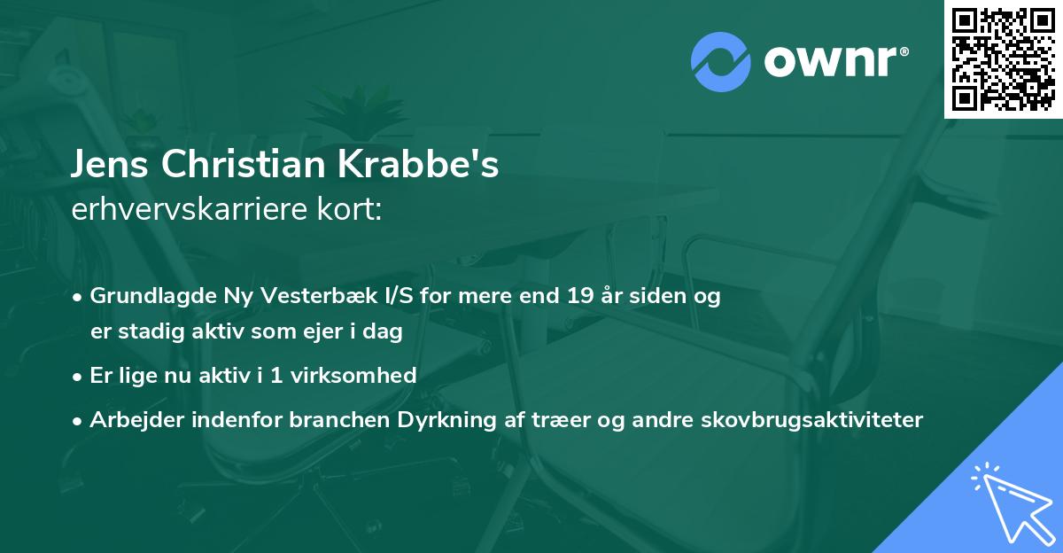 Jens Christian Krabbe's erhvervskarriere kort