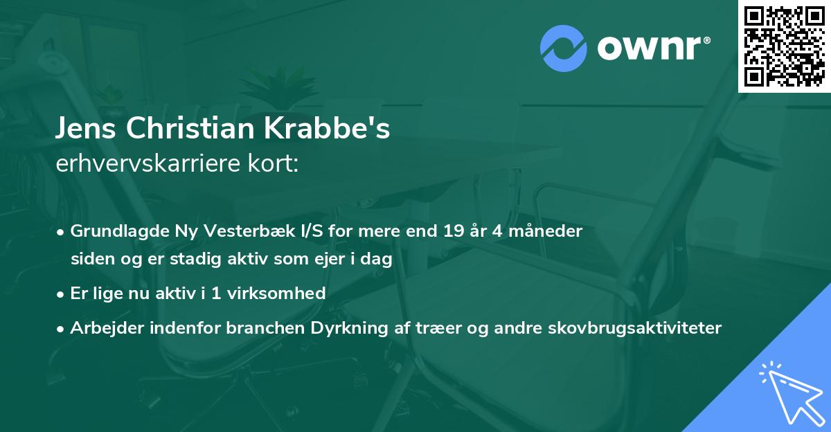 Jens Christian Krabbe's erhvervskarriere kort