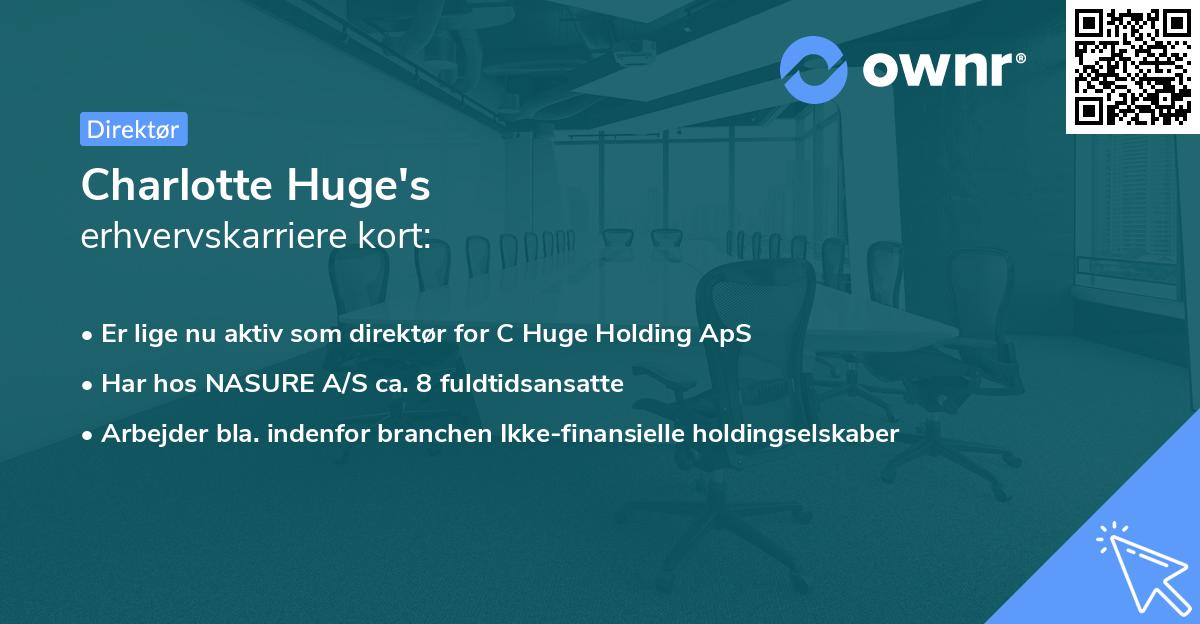 Charlotte Huge's erhvervskarriere kort