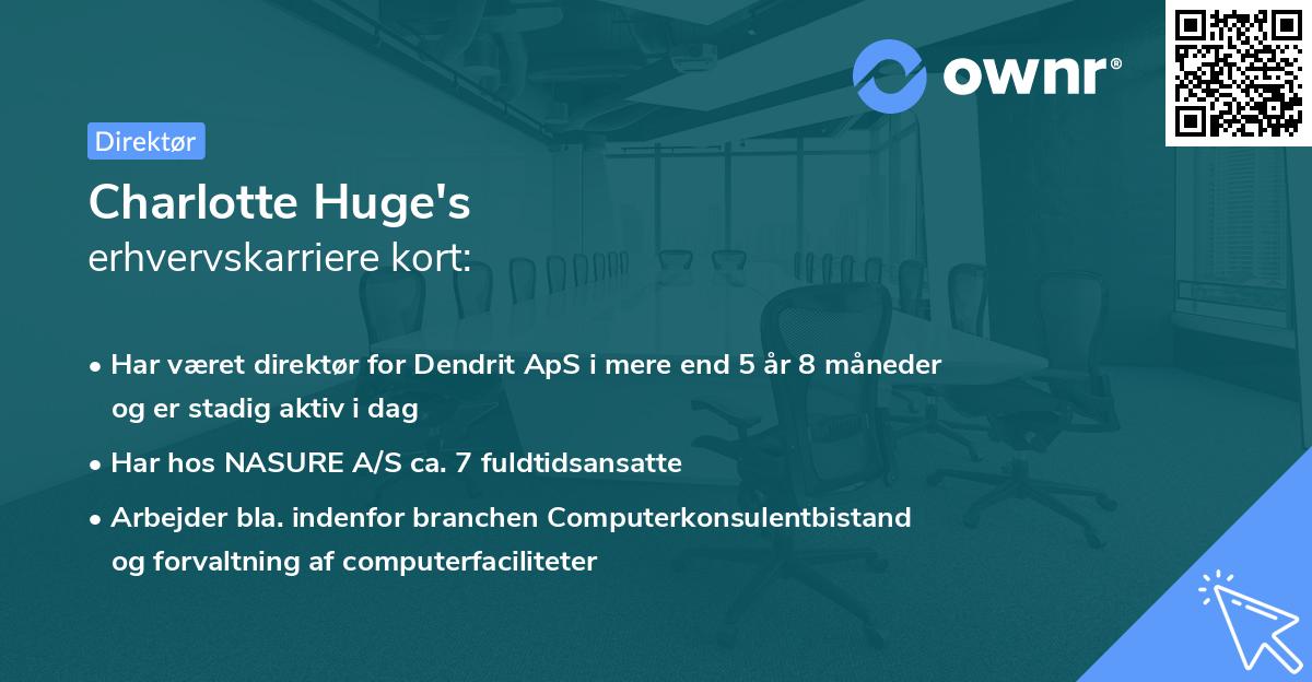 Charlotte Huge's erhvervskarriere kort
