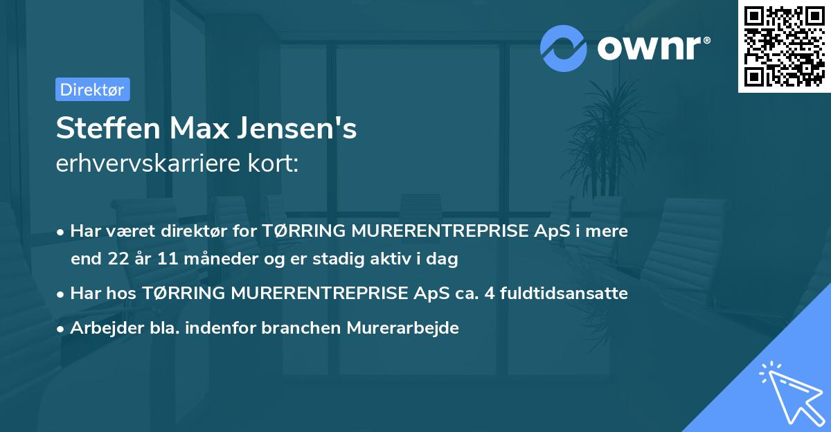 Steffen Max Jensen's erhvervskarriere kort