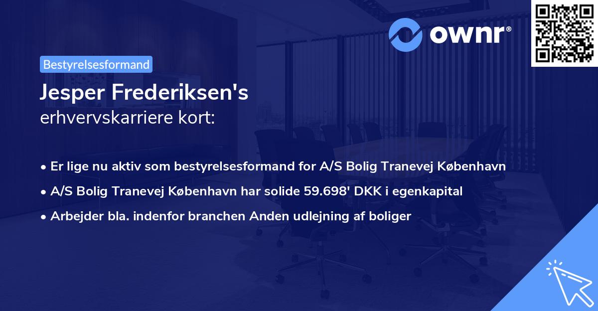 Jesper Frederiksen's erhvervskarriere kort