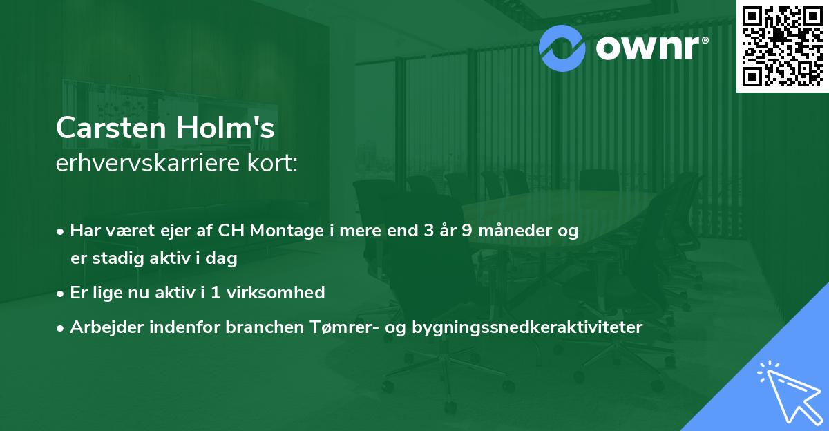 Carsten Holm's erhvervskarriere kort