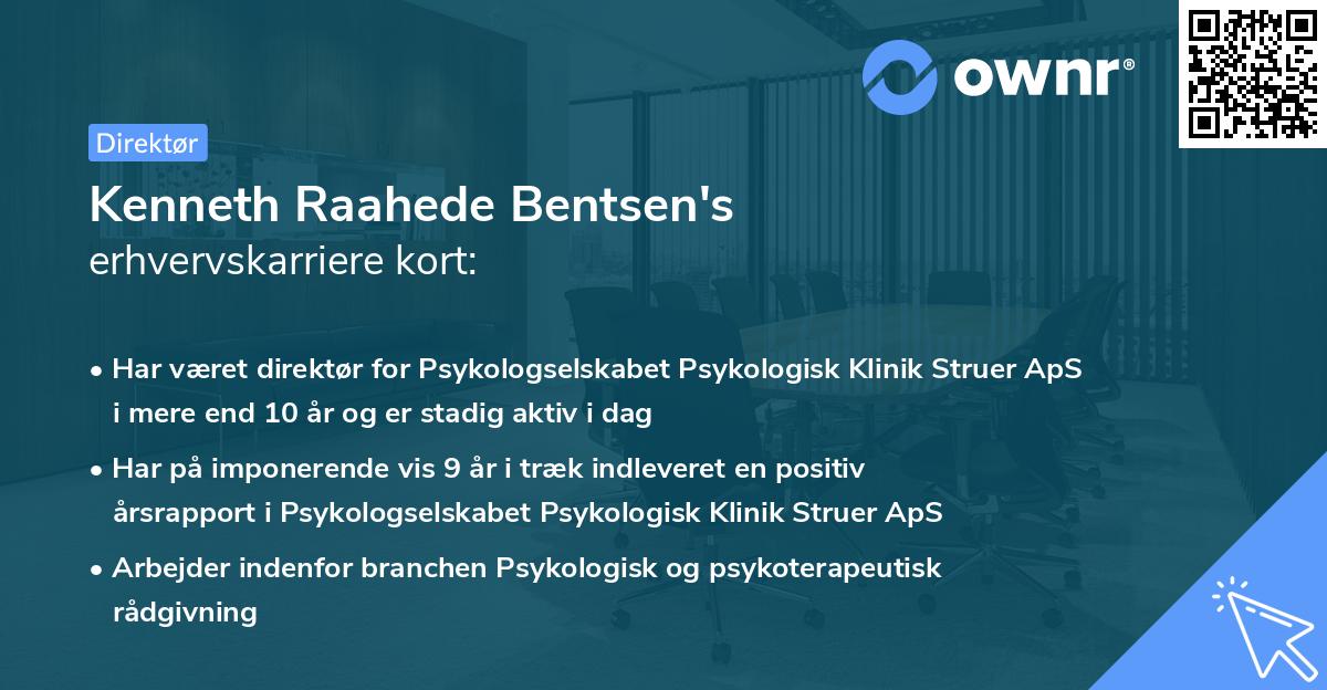 Kenneth Raahede Bentsen's erhvervskarriere kort