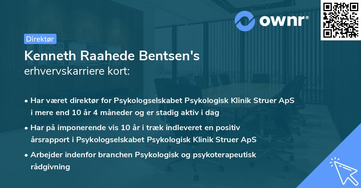 Kenneth Raahede Bentsen's erhvervskarriere kort
