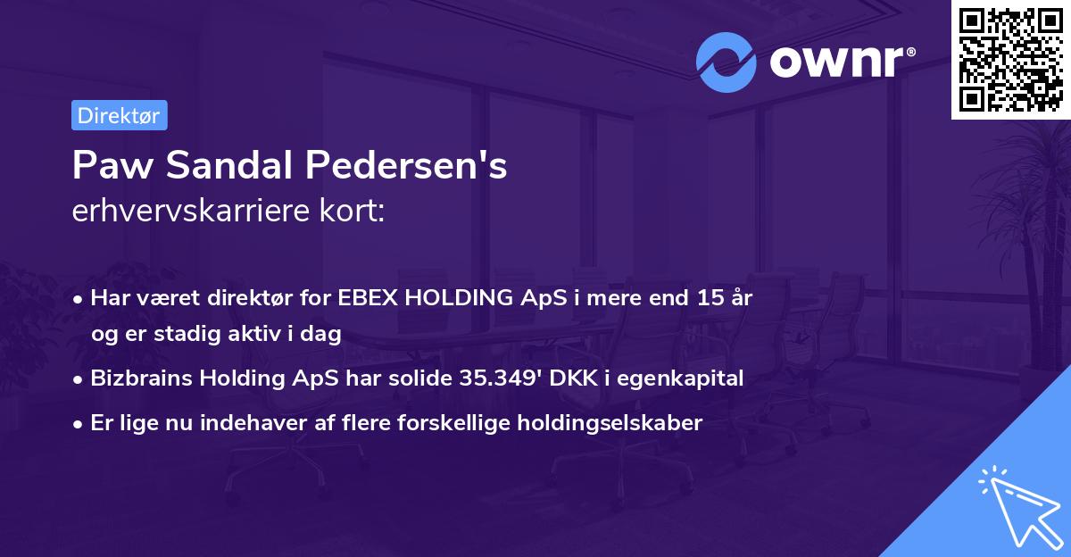 Paw Sandal Pedersen's erhvervskarriere kort