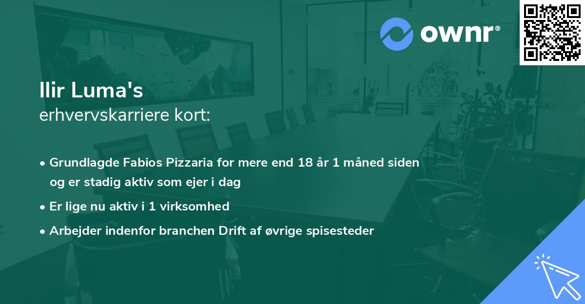 Ilir Luma's erhvervskarriere kort