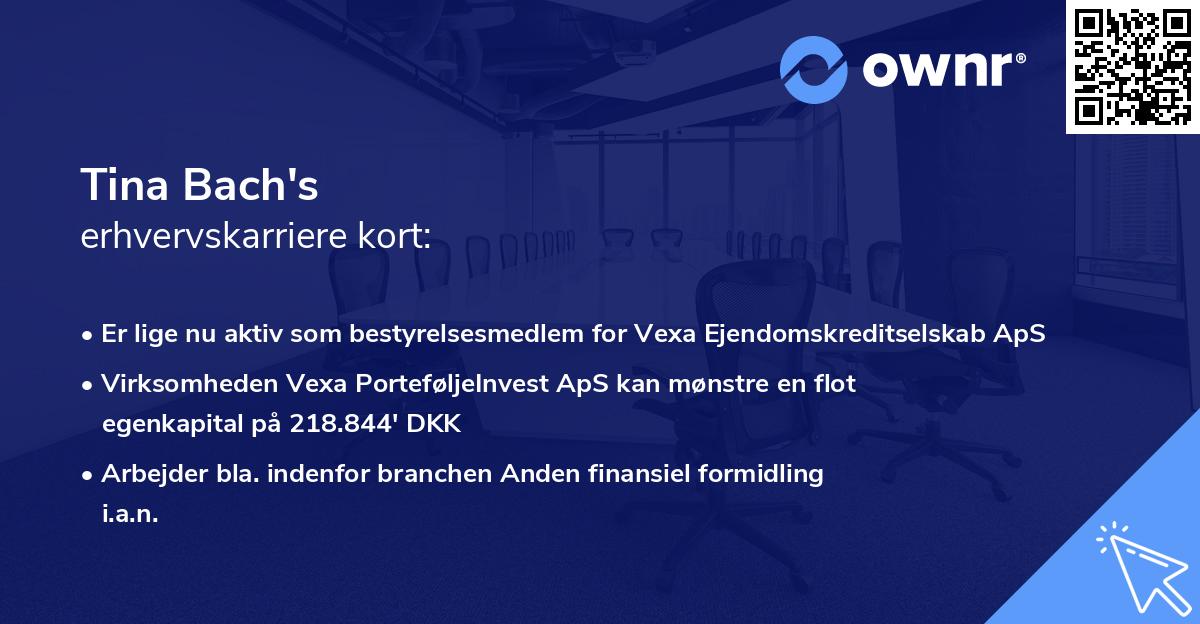 Tina Bach's erhvervskarriere kort