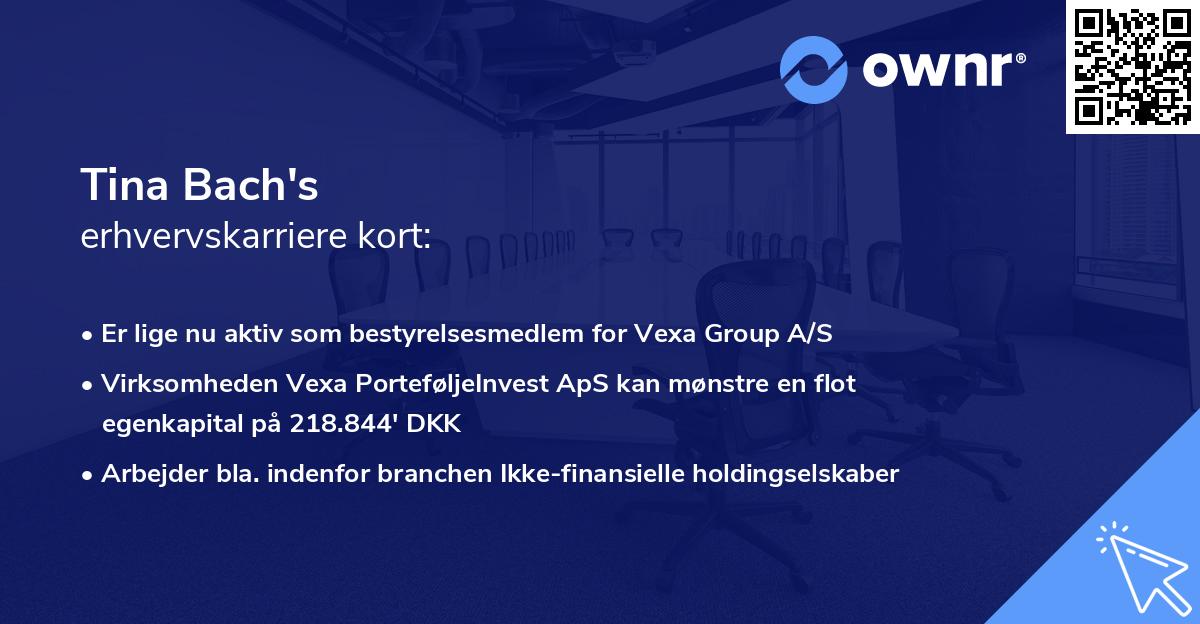 Tina Bach's erhvervskarriere kort