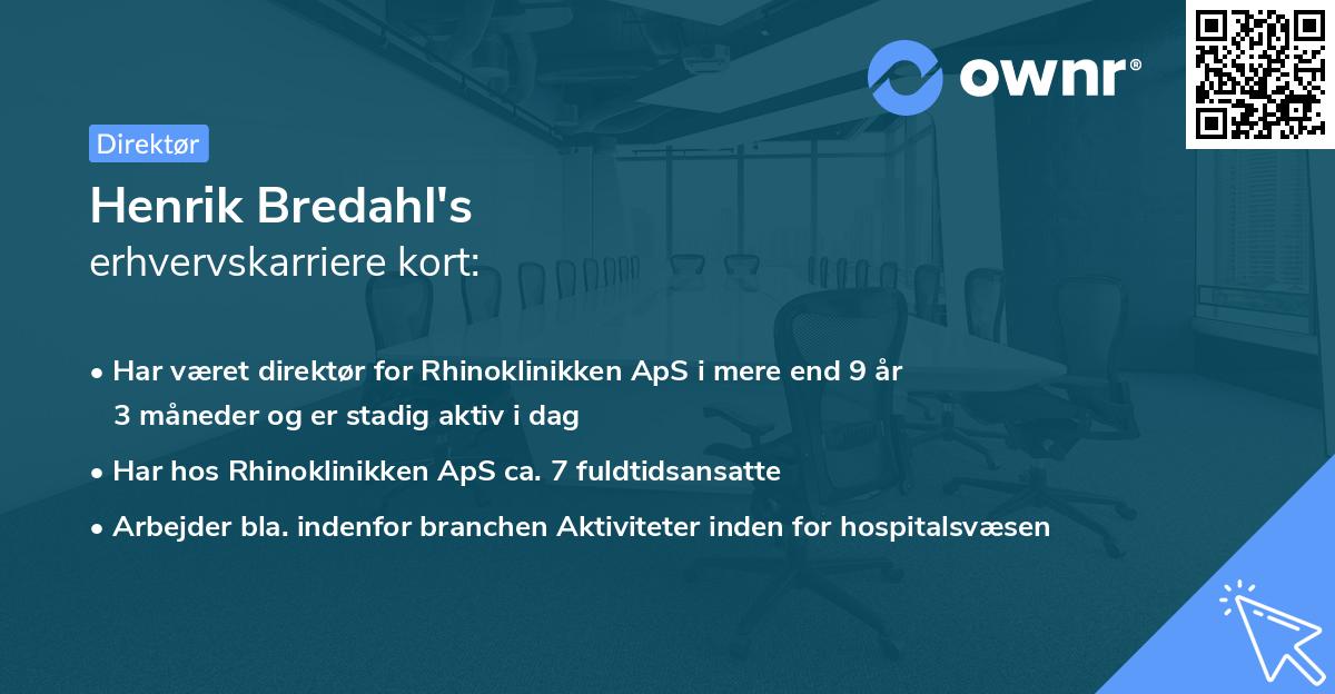 Henrik Bredahl's erhvervskarriere kort