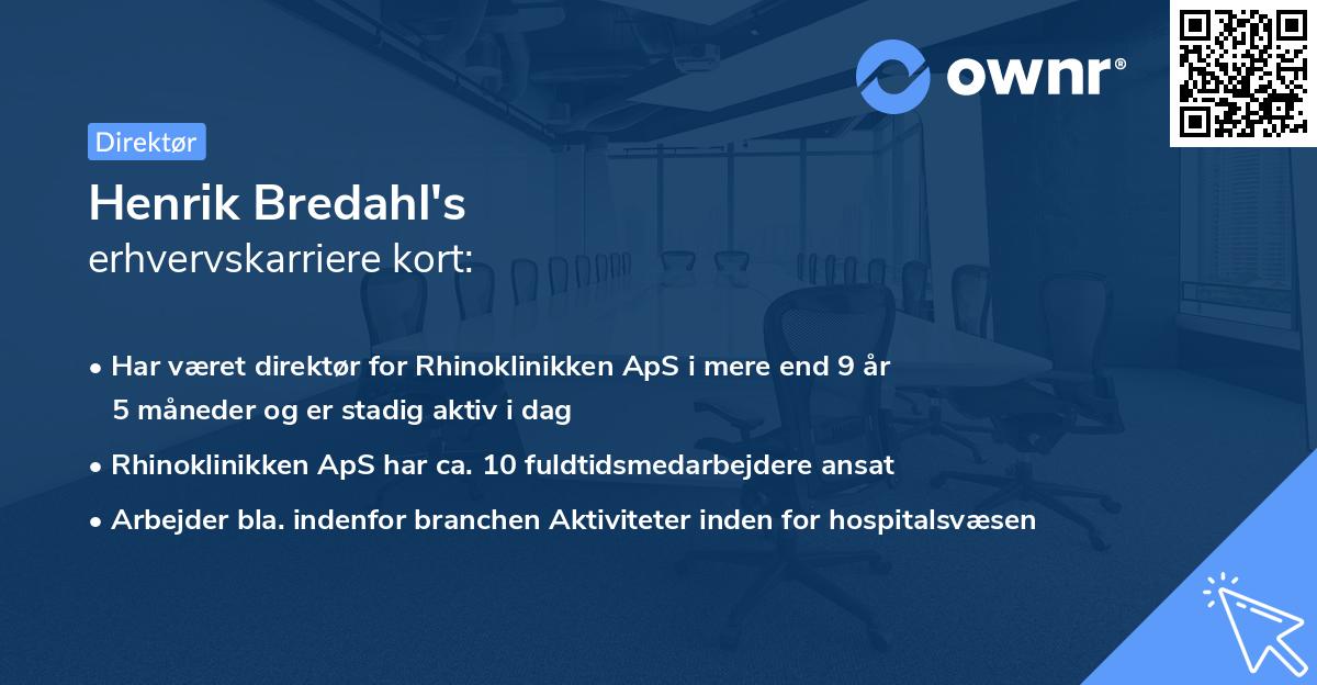 Henrik Bredahl's erhvervskarriere kort