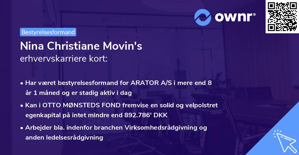 Nina Christiane Movin's erhvervskarriere kort