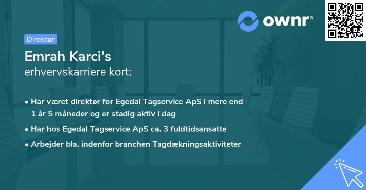 Emrah Karci's erhvervskarriere kort