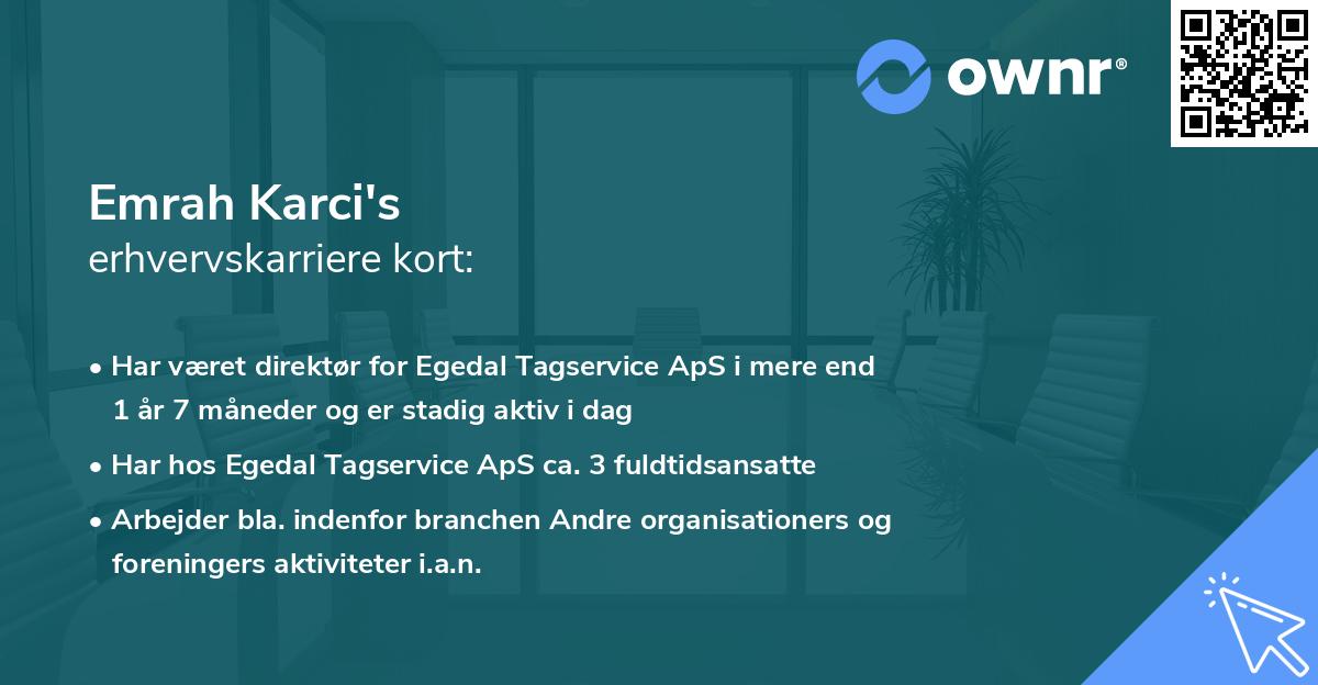 Emrah Karci's erhvervskarriere kort