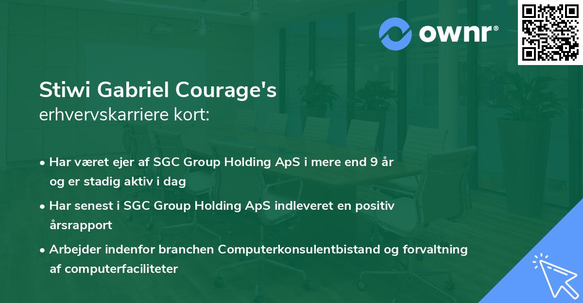 Stiwi Gabriel Courage's erhvervskarriere kort