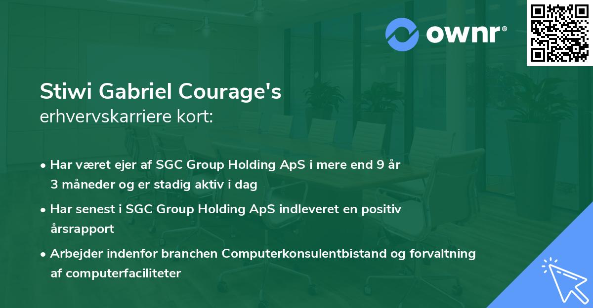Stiwi Gabriel Courage's erhvervskarriere kort