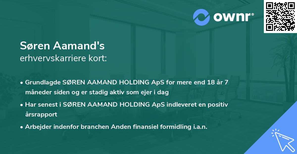 Søren Aamand's erhvervskarriere kort