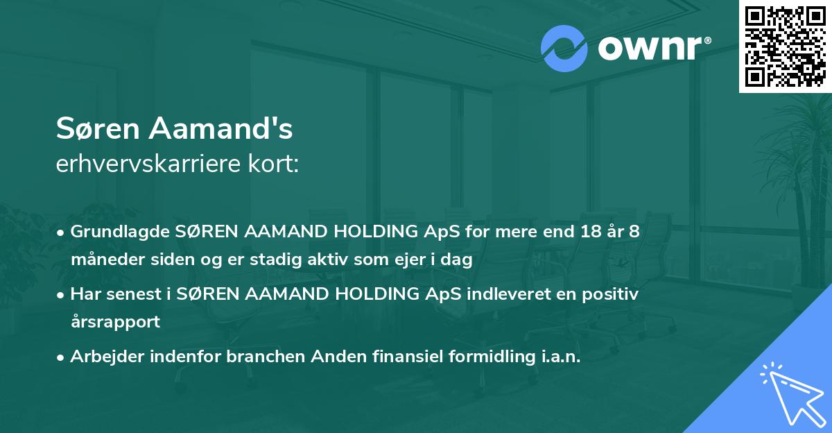 Søren Aamand's erhvervskarriere kort