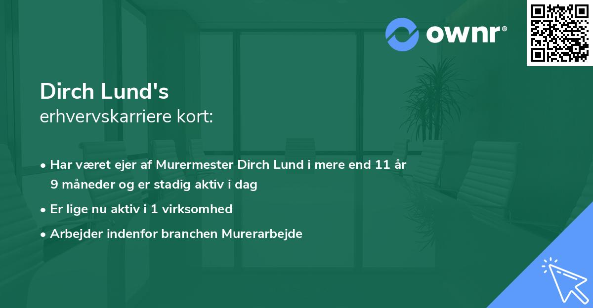 Dirch Lund's erhvervskarriere kort
