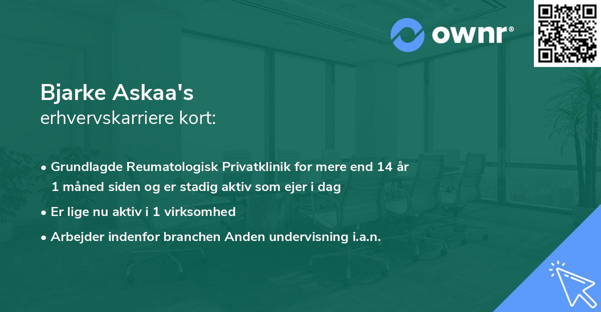 Bjarke Askaa's erhvervskarriere kort