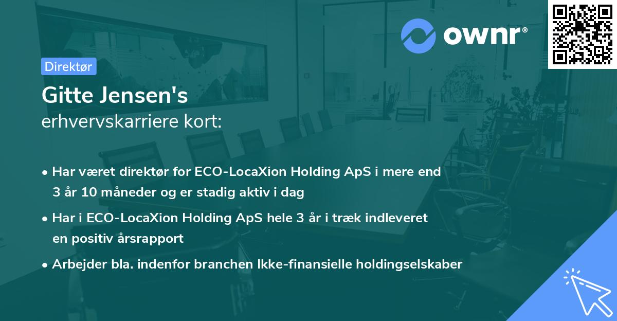 Gitte Jensen's erhvervskarriere kort