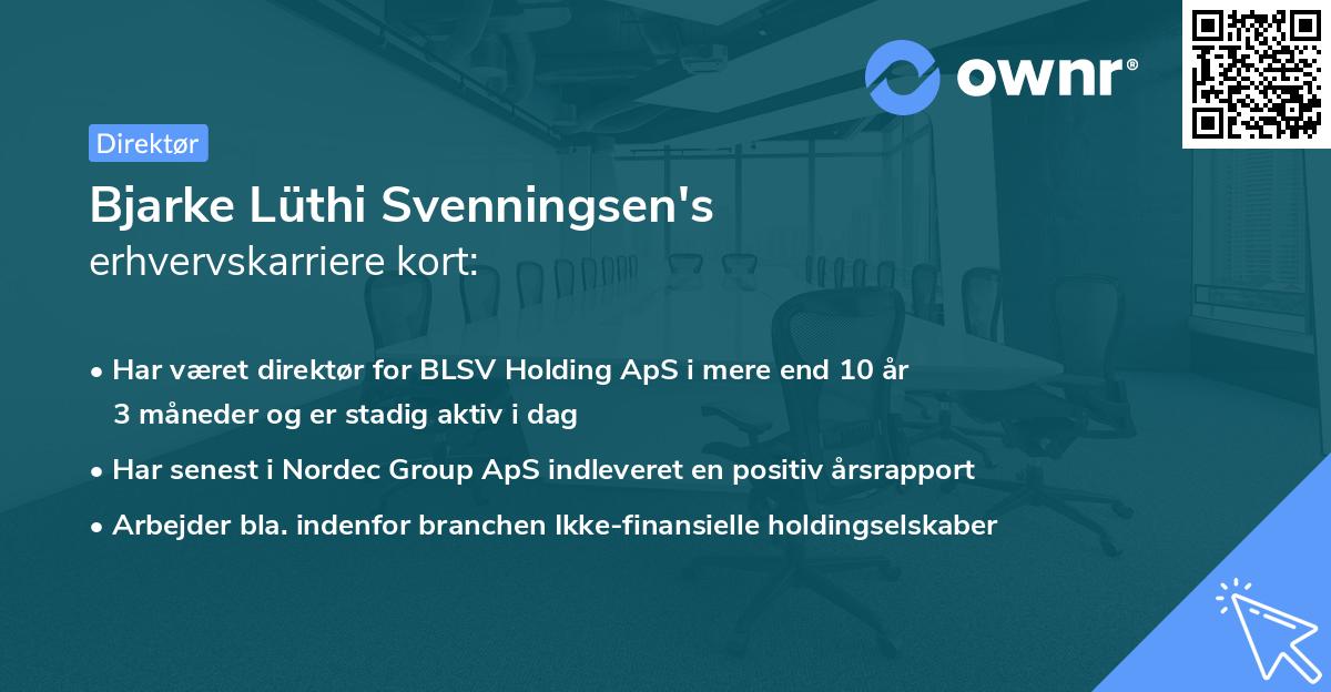 Bjarke Lüthi Svenningsen's erhvervskarriere kort
