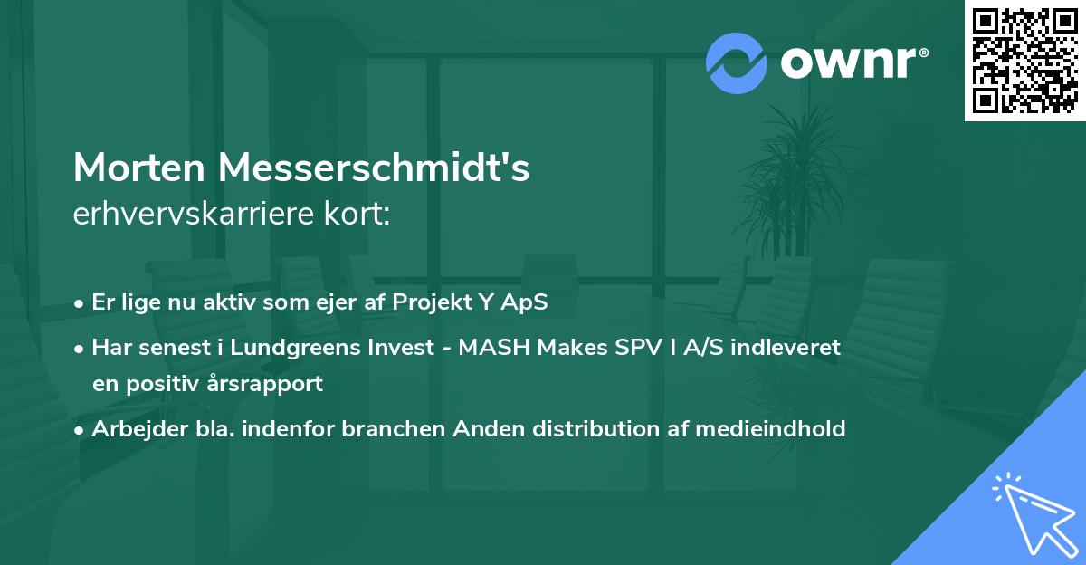 Morten Messerschmidt's erhvervskarriere kort
