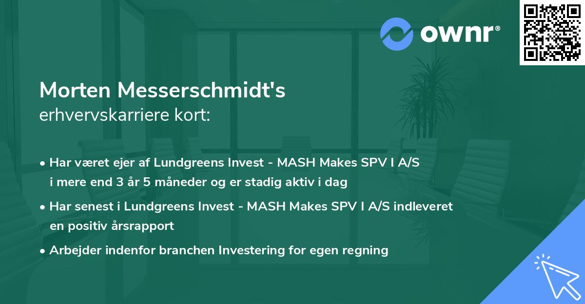 Morten Messerschmidt's erhvervskarriere kort