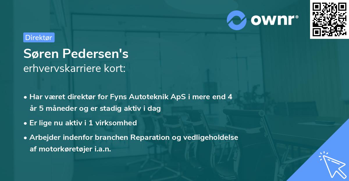 Søren Pedersen's erhvervskarriere kort