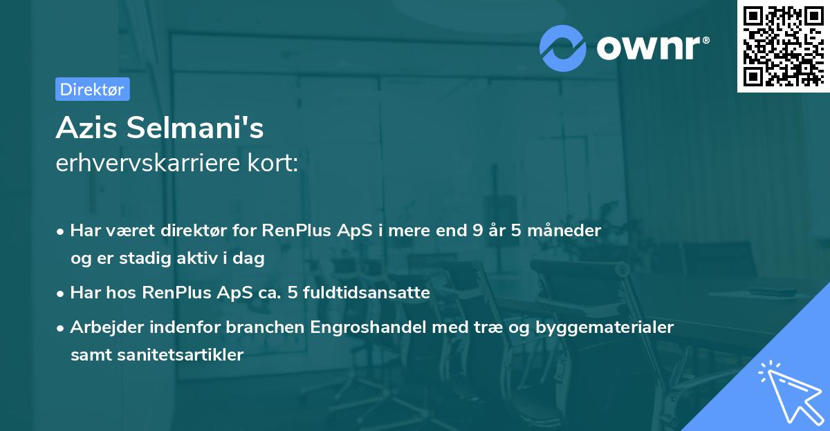 Azis Selmani's erhvervskarriere kort