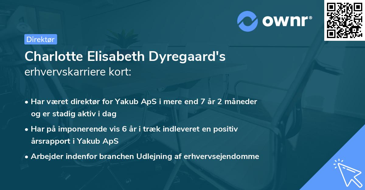 Charlotte Elisabeth Dyregaard's erhvervskarriere kort