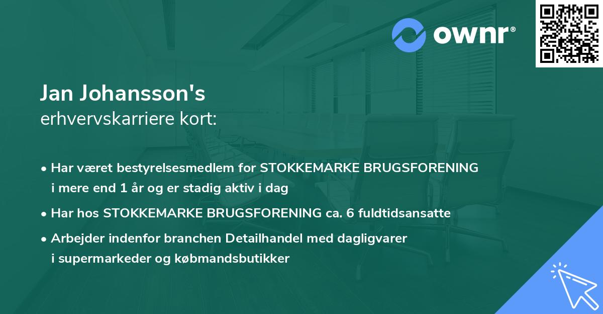 Jan Johansson's erhvervskarriere kort