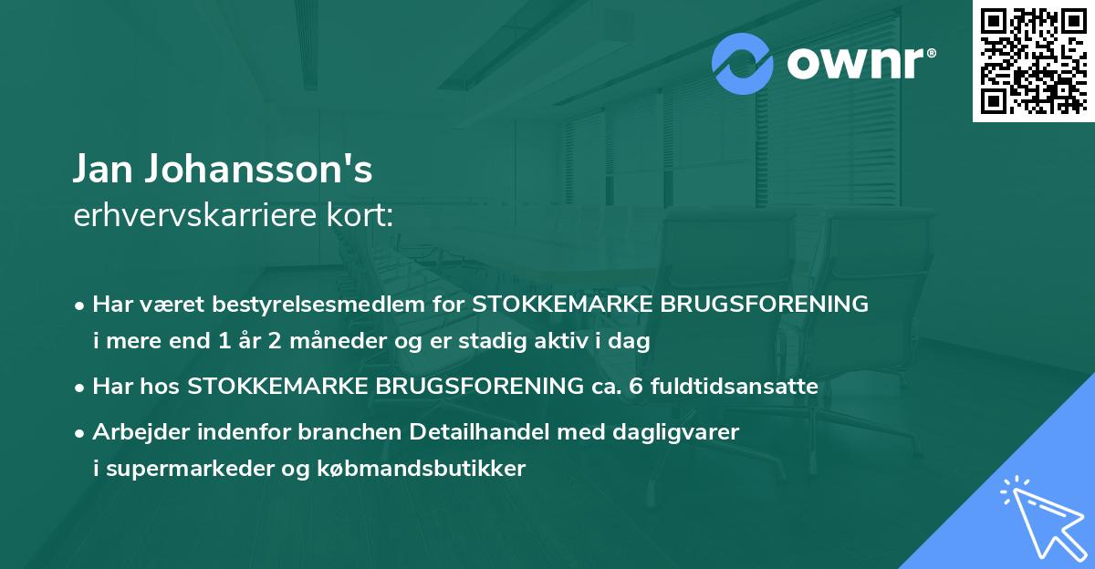 Jan Johansson's erhvervskarriere kort
