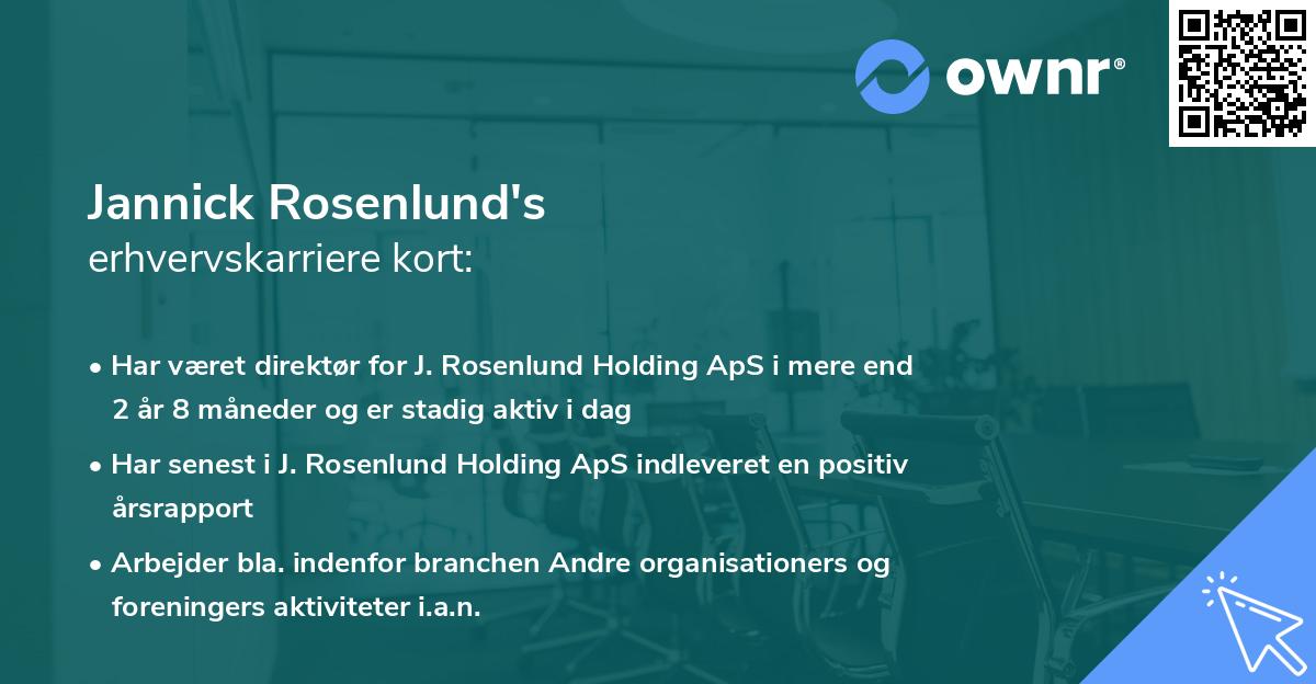 Jannick Rosenlund's erhvervskarriere kort