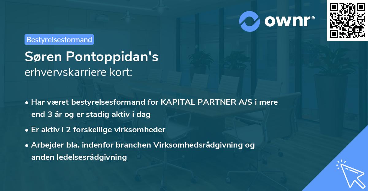 Søren Pontoppidan's erhvervskarriere kort